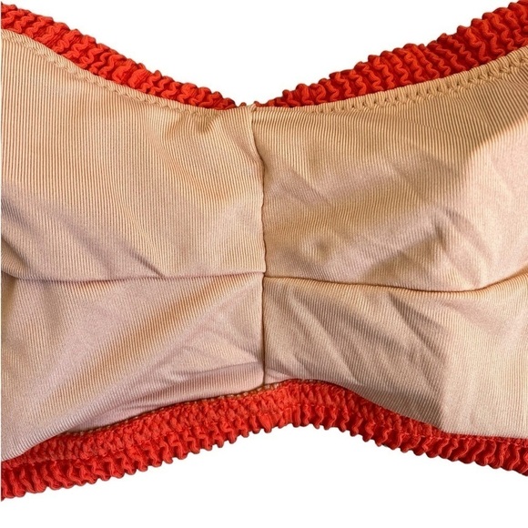 NWT J. Crew Retro Scrunchie Sweetheart Bikini Top in Vivid Flame Coral Red Sz 3X - Picture 10 of 16